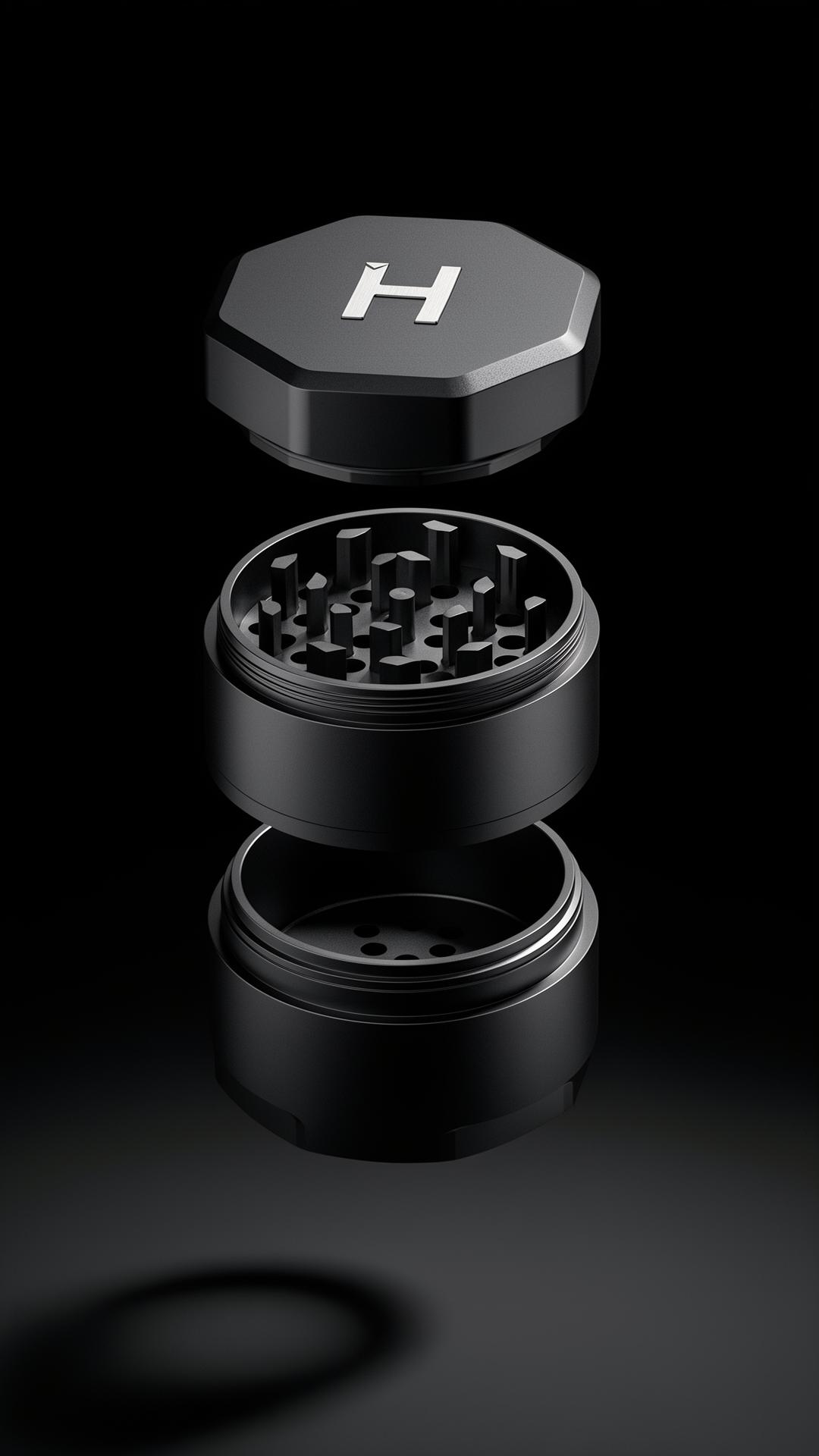Exploded view of H-Masters grinder components
